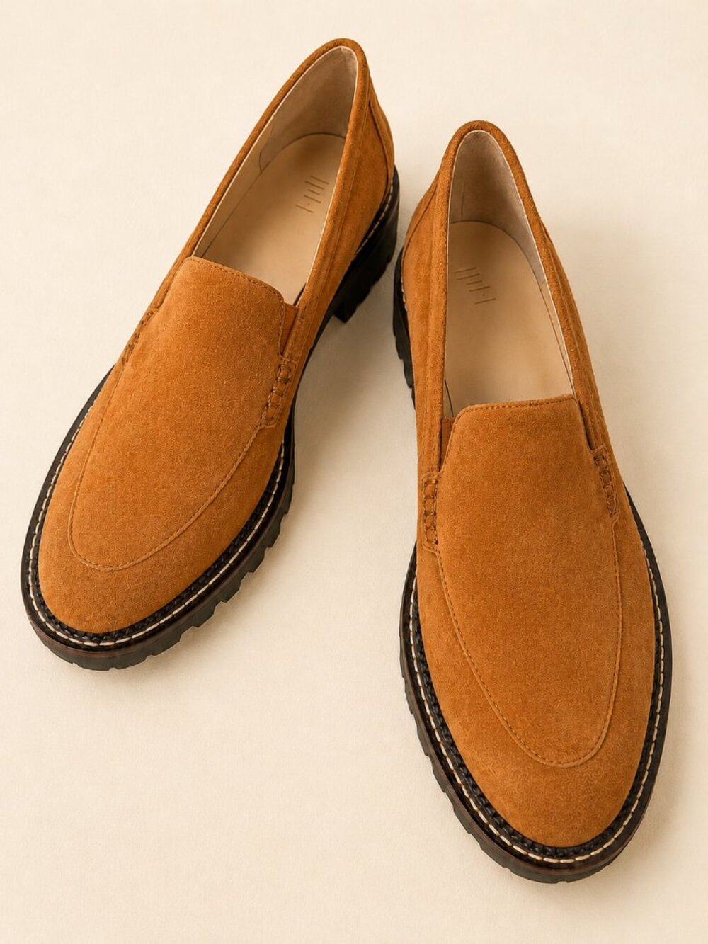J.Jill Stephanie Lug Sole Suede Loafers Tiger's Eye EUC Size 9